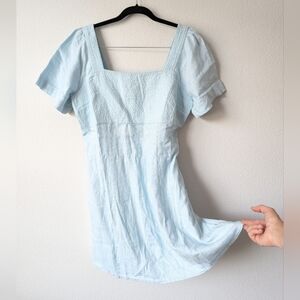 Madewell Light Blue Linen Mini Dress